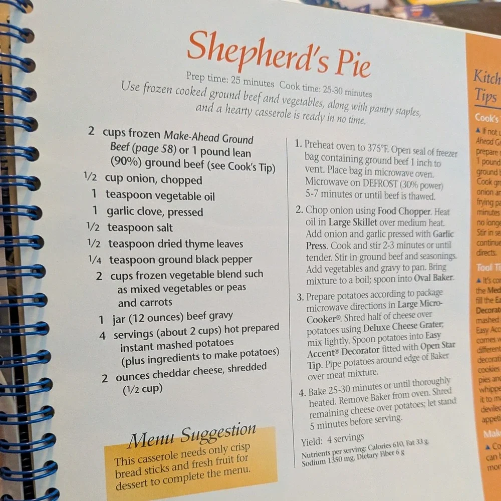 Pampered Chef Cookbook Lot of 3 All The Best Casual Cooking Main Dishes Spiral